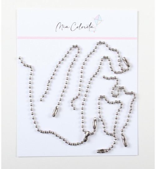 Set de Cadenas de Bolitas Plata